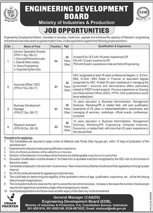 Federal Ministry of Industries and Production Jobs 2025