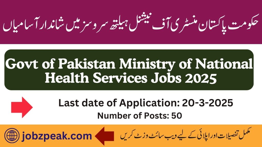 The Ministry of National Health Services Jobs 2025