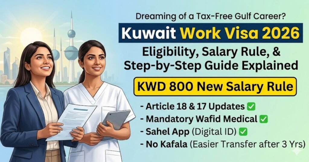 Kuwait Work Visa 2026: New KWD 800 Salary Rule & Step-by-Step Guide